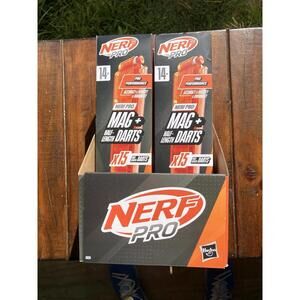 2 Pack - Nerf Pro Mag Plus Half-Length Dart Magazine Refill, 30 Darts TOTAL